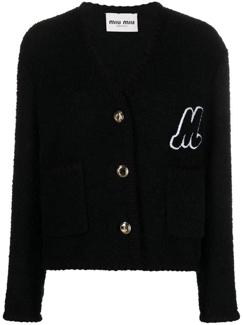 miu miu boucle cardigan|sailor inspired cardigans.